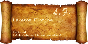 Lakatos Florina névjegykártya